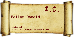 Pallos Donald névjegykártya